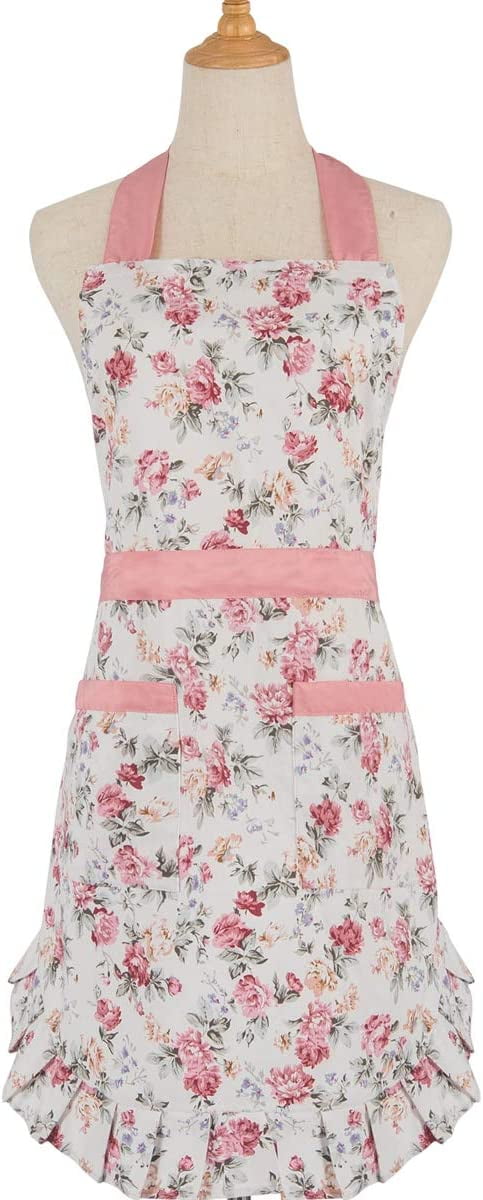 Lovely Aprons for Women, Lady Adjustable Bib Apron for Kitchen Cooking