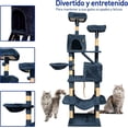 thumbnail image 3 of Torre para Gatos Bluelander 2 M Hamaca Rascador Múltiples Niveles Azul, 3 of 4