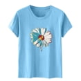 thumbnail image 5 of Summer Short Sleeve Tops for Women Floral Graphic T-Shirt Casual Round Neck Tshirts Fashion Tops Blouses Tees Shirts, 5 of 5