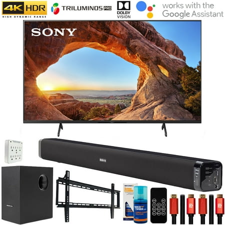 Sony KD65X85J 65-inch X85J 4K Ultra HD LED Smart TV (2021 Model) with Deco Gear Home Theater