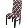thumbnail image 1 of Dining Chair Cover Set Stretch Spandex Short Dining Chair Slipcovers Removable Washable Decorative Chair Protector Seat Covers for Dining Room Home Wedding Banquet Party Decor(White+Coffee, 2 Pack), 1 of 8