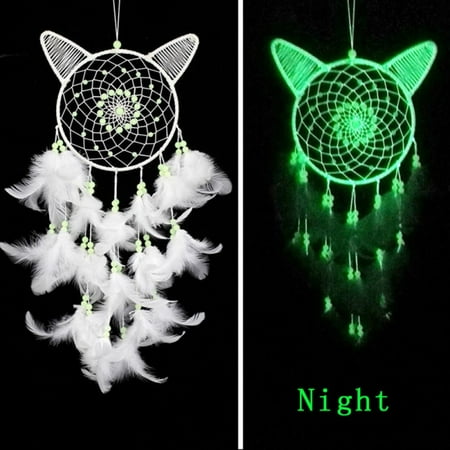 

Big Clearance! Creative Handmade Glow in the Dark with Beads & Feather Luminous Kids Shower Ornament Girls Room Decor Hanging