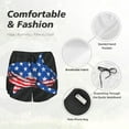 thumbnail image 6 of Lsque Shark With USA Flag Printed Women's Running Shorts with Liner Pockets,Elastic Quick Dry Workout Athletic Gym Yoga Shorts,Womens High Waist Shorts-Large, 6 of 9