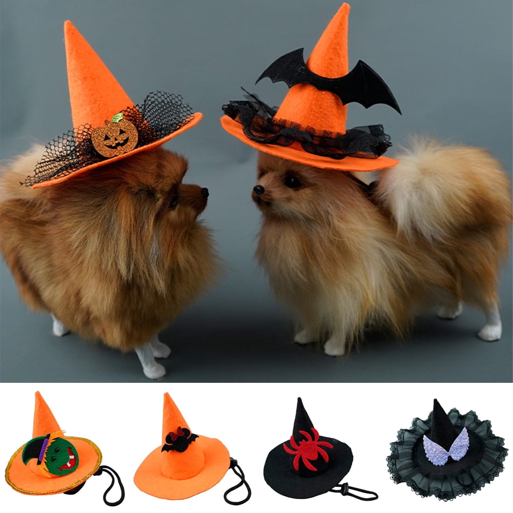 shenmeida Halloween Pet Hats Adjustable Cute Pet Witch Hat for Small