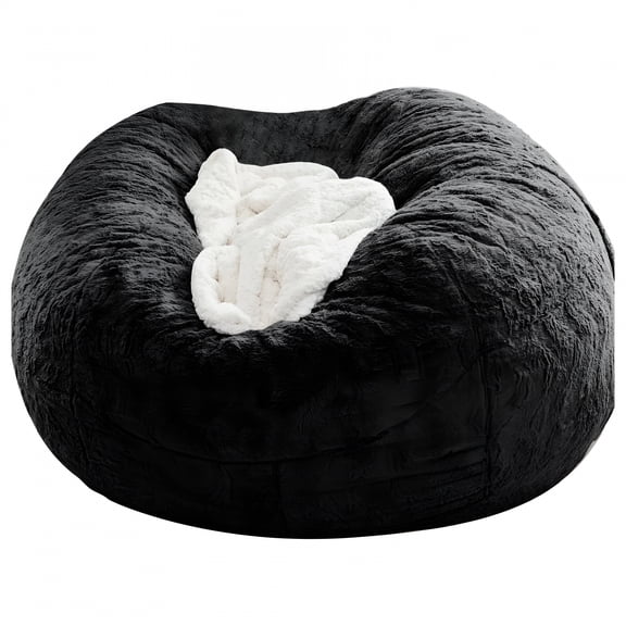 LAMIRO Oversized Bean Bag Chair - BeanBag Chairs for Adults,Living Room Furniture Sofa with Inner Bag,Round Fluffy Couch for Bedroom College Dorm