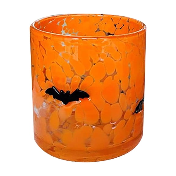 Open Patch Cup Embossed Thickened Crystal Glass, Color Dot Juice Drink Cup for Halloween Themed Party, E