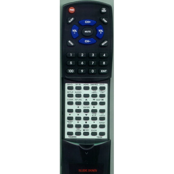 Replacement Remote for Toshiba P000485550, SE-R0264, DR560KU, DR560, DR550