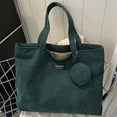 thumbnail image 2 of Bolso Mano Pana para Mujer Bolso Informal Plegable Gran Capacidad (verde), 2 of 9