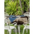 thumbnail image 3 of Outdoor Tablecloth with Umbrella Hole for Patio/Picnic/Party/Camping, Western Star Brown Waterproof Table Cloth Round Cover Washable, Farmhouse Vintage Berry Botanical (Dia 60"), 3 of 9
