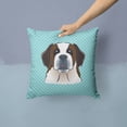 thumbnail image 2 of Dog Face Checkerboard Design Fabric Decorative Pillow, 2 of 4