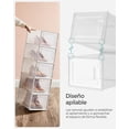 thumbnail image 3 of SONGMICS Cajas de Zapatos Plástico, Juego de 12 Organizadores de Almacenamiento, Caja Zapatero Plástico Plegable y Apilable para Zapatillas hasta talla 46, Transparente y Blanco, 3 of 10