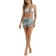 thumbnail image 2 of Conjuntos de bikini de tirantes con estampado de teñido anudado para mujer, traje de baño de 3 piezas, parte inferior triangular, falda de cobertura, traje de baño X-Large gris claro, 2 of 5