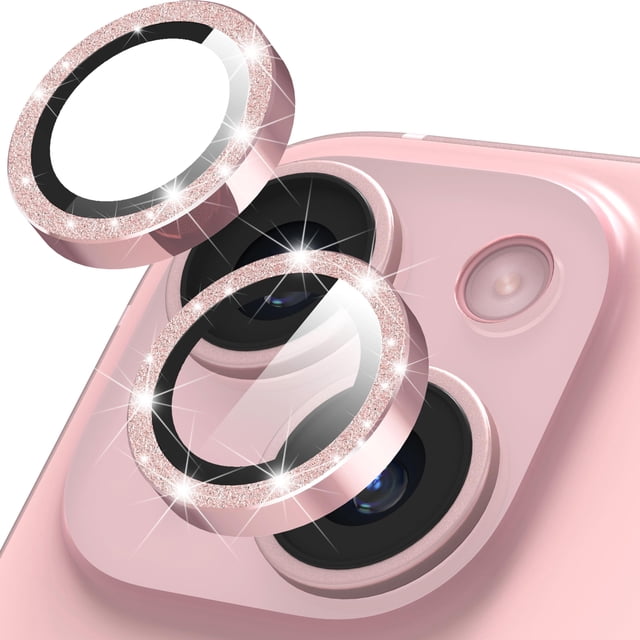 Protector de lente de cámara Suoman para iPhone 15/15 Plus, color rosa