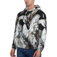 thumbnail image 3 of Lsque Elegant Swans Black Background Pattern Casual Men's Hoodie,Hooded Sweatshirt with Kangaroo Pocket,Pullover Hoodie-X-Large, 3 of 7