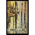 thumbnail image 2 of Anonymous 22x32 Black Ornate Wood Framed with Double Matting Museum Art Print Titled - Venice Lido, 2 of 4