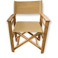 thumbnail image 3 of Classic Wooden Folding Director's Chair, 18-Inch Foldable Indoor/Outdoor Seat, Collapsible & Portable Style, 20" W x 33.5" H, Wood Frame & Arms with Heavy-Duty Yellow Canvas, 3 of 9