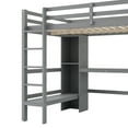 thumbnail image 6 of Harper & Bright Designs Wood Full Size Loft Bed with Desk, High Loft Bed Frame with Storage Shelves, Gray, 6 of 13