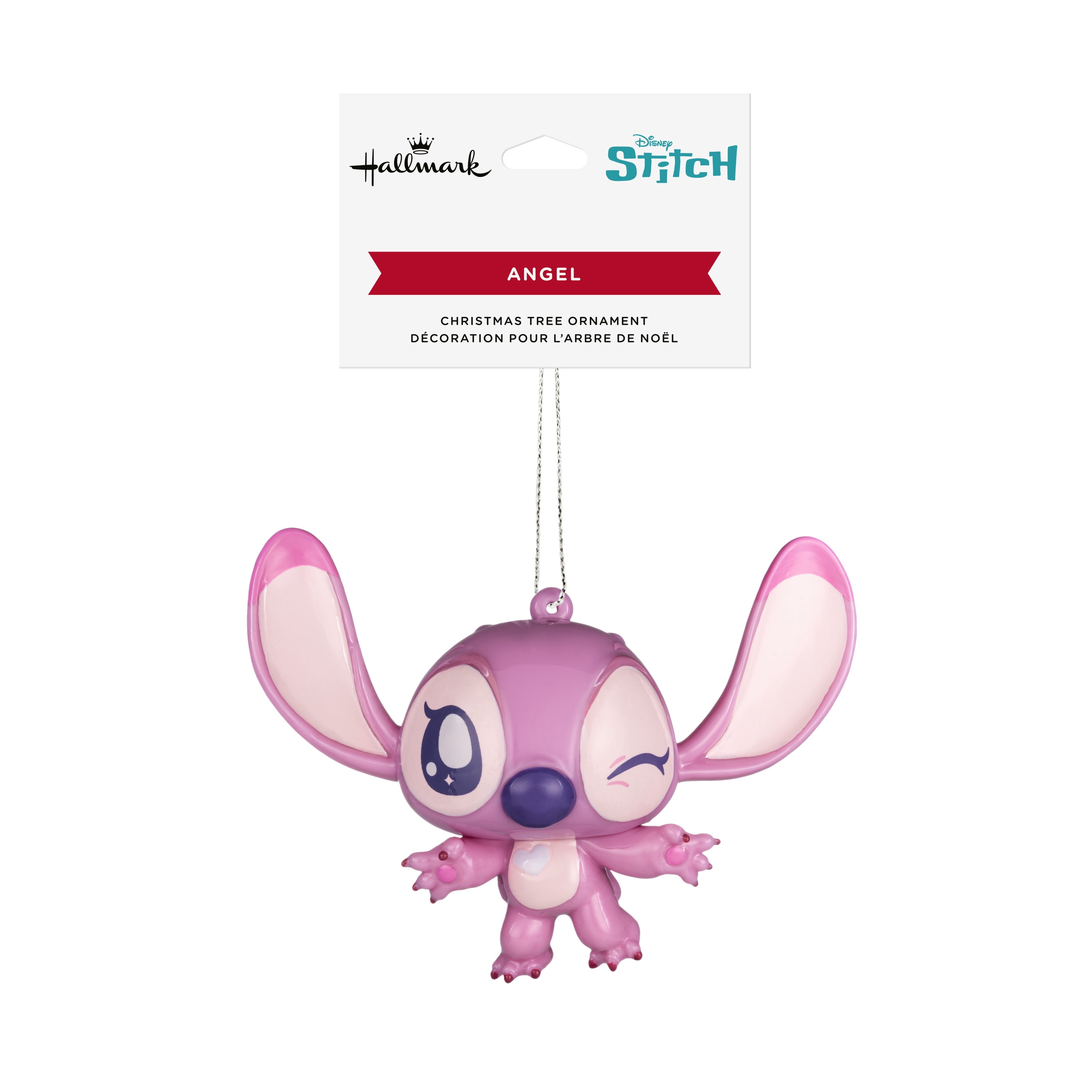 Hallmark Christmas Ornament (Disney Stitch Angel, Shatterproof), 1 Count