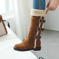 thumbnail image 6 of Fesfesfes Western Boots Women Splicing Retro Low Heel Round Boots Shoes US:7(39), 6 of 9