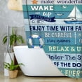 thumbnail image 5 of Lake Rules Shower Curtain,Farmhouse Blue Vintage Barn Door Wooden Inspirational Quotes,Rustic Cabin Lodge Camping Lake House Life Bathroom Accessories with Hooks,69X70 in, 5 of 7