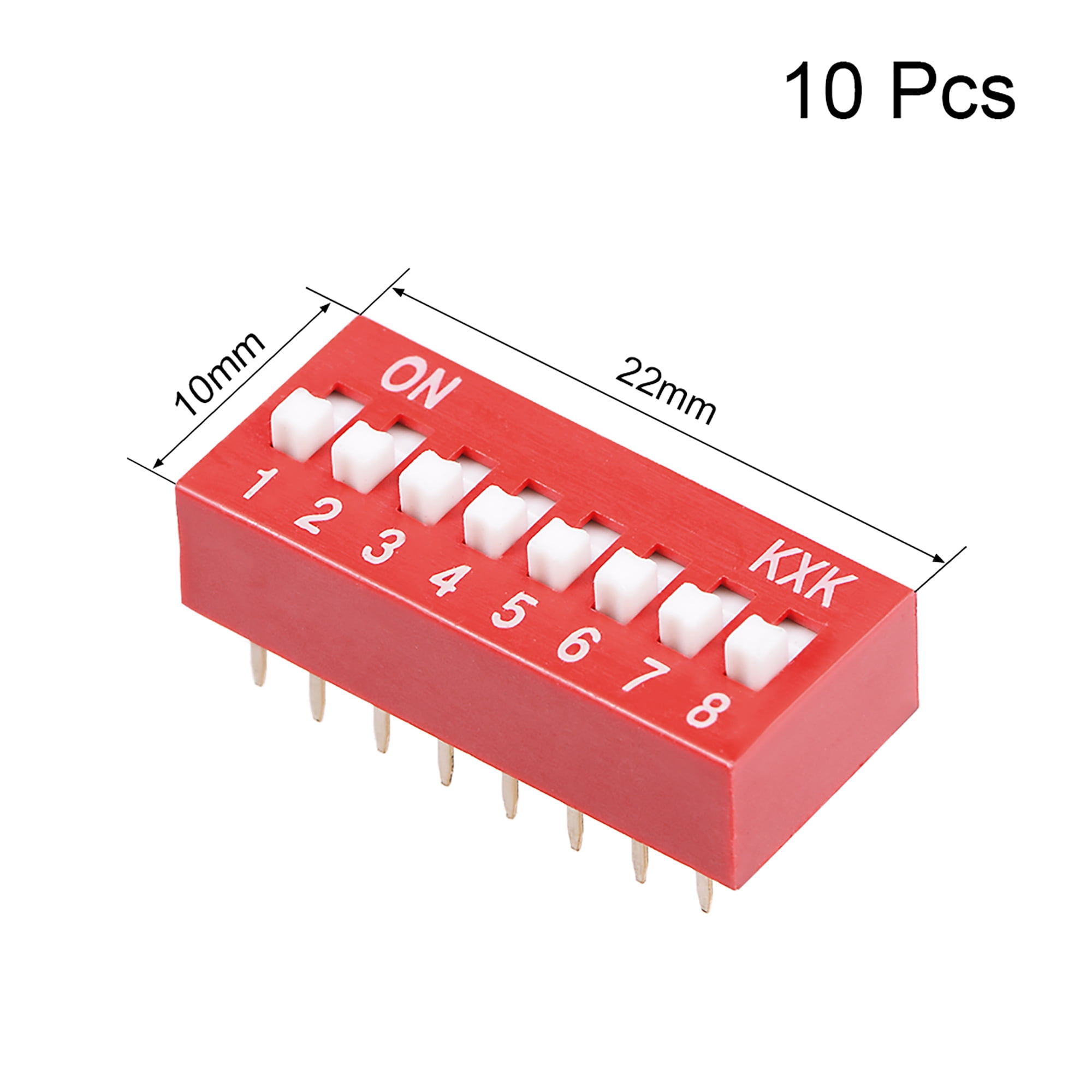10 Pcs Red DIP Switch 18 Positions 2.54mm Pitch for Circuit