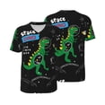 thumbnail image 3 of Daiia Space Dino Cartoon Black Mens Baseball Jersey Button Down Shirts Short Sleeve Sports Uniforms-Small, 3 of 9