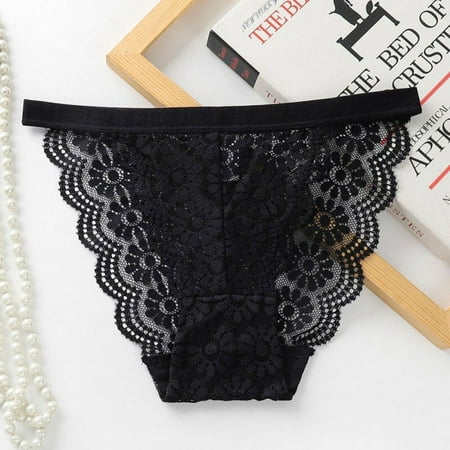 

Greyghost ZL-Women Lace Sexy Panties Seamless Ultrathin Ladies Lingerie Underpants Cozy Skin-Friendly Underwears Solid Colors Embroidery