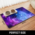 thumbnail image 2 of Dog Food Mat, 16" x 24" Nebula Absorbent Dog Cat Bowl Mat for Food and Water, Cute Anti-Slip Rubber Pet Feeding Rug Protect Floors, Placemat for Feeding & Watering Supplies, Blue Purple, 2 of 6