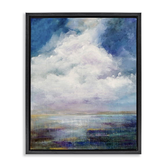 Stupell Industries Traditional Traditional Clouds Landscape Black Floating Frame Canvas Art, 17 x 21, by Karen Hale