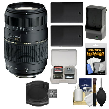 Tamron AF 70-300mm F/4-5.6 Di LD Macro Lens + (2) EN-EL9 Batteries with Charger + Accessory Kit for Nikon D5000, D3000, D40, D40x & D60 Digital SLR (Best Lens For Nikon D40)