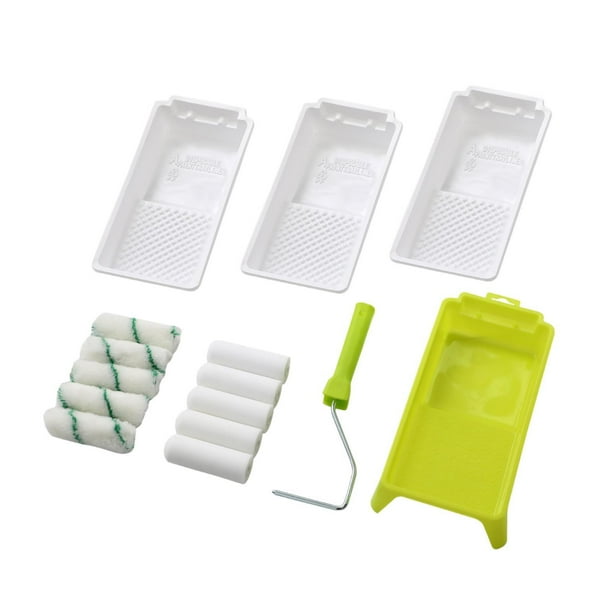 Rodillos de pintura,Rodillo de pintura con bandeja de revestimiento para marco portátil,Rodillo de pintura Pincel Pintar paredes Techo Hogar,Utensilios para el hogar Cocina Baño Decoración