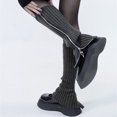 thumbnail image 2 of Calcetines de lana para niñas, otoño e invierno, largos, para mujer, con cremallera, cálidos, de color sólido, para todo tipo de combinaciones, 2 of 6