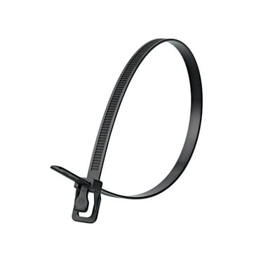 Retyz Releasable Tie,UV Black,Nylon,PK100 WKT-V24BK-TA