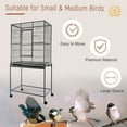 thumbnail image 5 of PawHut 32" Rolling Metal Bird Cage Feeder with Detachable Rolling Stand, Storage Shelf, Wood Perch & Food Container, 5 of 9