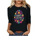 thumbnail image 2 of EGNMCR Easter Chemise Imprimée T-Shirts Graphiques pour Femmes Mode Décontractée de Noël Imprimé Col Rond Blouse Imprimée Manches 3/4 T-Shirt Blouses T-Shirt pour Femmes, 2 of 4