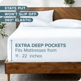 thumbnail image 5 of (2 pack) Bare Home Fitted Sheet - 24" Extra Deep Pocket - Premium 1800 Collection - Twin-XL, White, 5 of 8