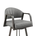 thumbnail image 4 of Silla alta giratoria Benzara Marcy en cuero sintético gris, 4 of 9