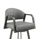 thumbnail image 4 of Silla Taburete de Mostrador Benzara Marcy Giratoria de Cuero Sintético Gris, 4 of 9