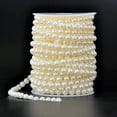 thumbnail image 3 of U8MO 18 Meters Acrylic Flatback Pearl Bead 12mm Chain Garland Trims Wedding Bouquet-Ivory, 3 of 6