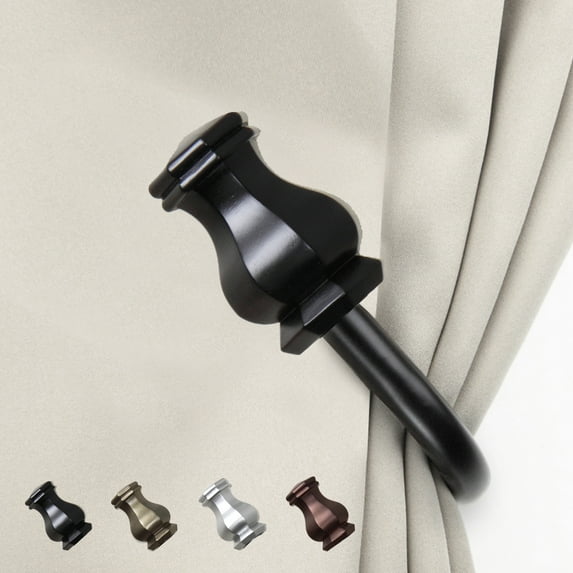 Lizzie Curtain Rod Holdback - Black,(5713-032)