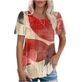 thumbnail image 2 of Women Clothing Trendy Tshirts for Women 2025 Womens Shirts Trendy Graphic Women V Neck T Shirt Graphic Summer Graphic Shirts for Women, 2 of 7