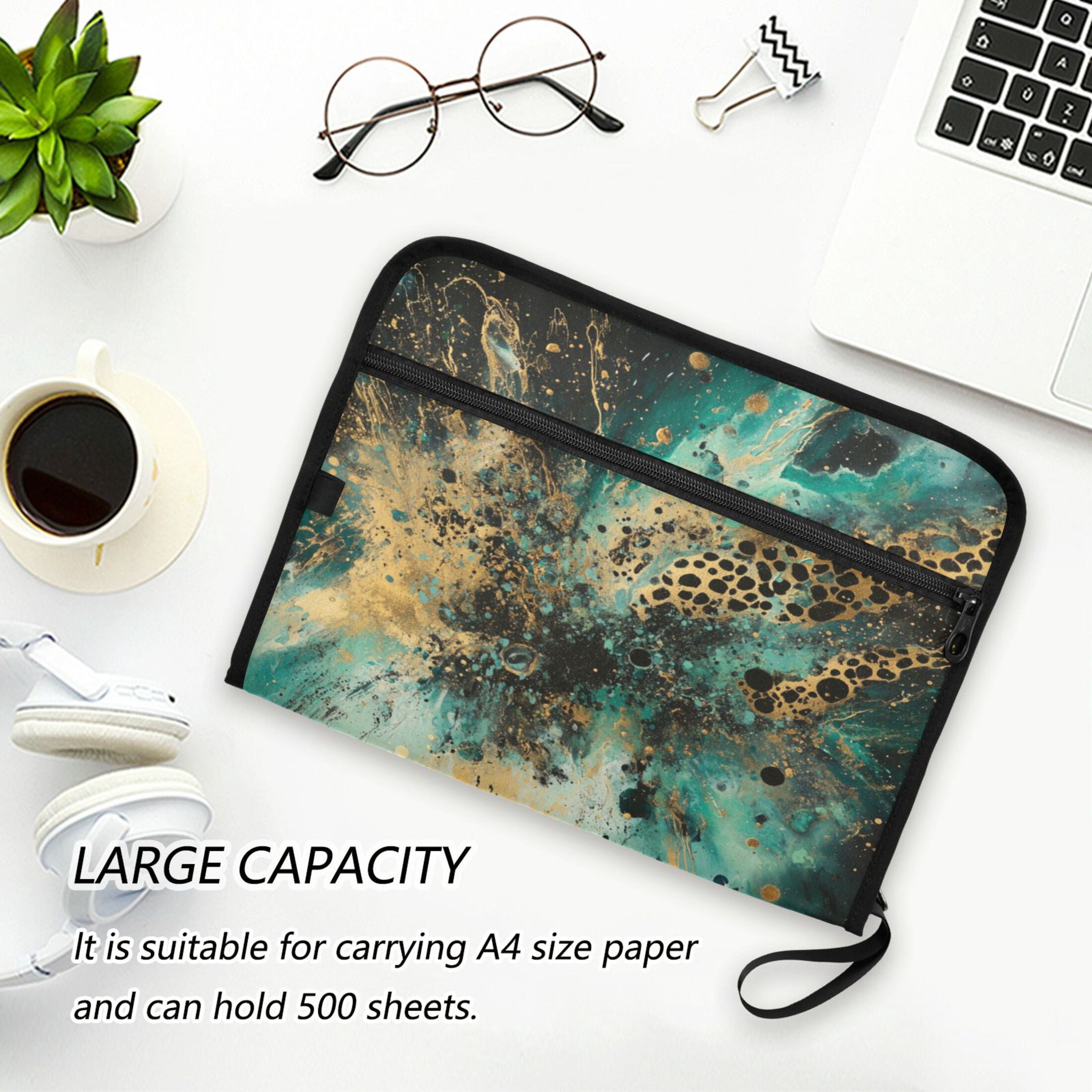 WOBOGO Artistic Leopard Expanding File Folder Letter Size Accordion Filing Organizer 13 Pocket Separate Organ Pocket