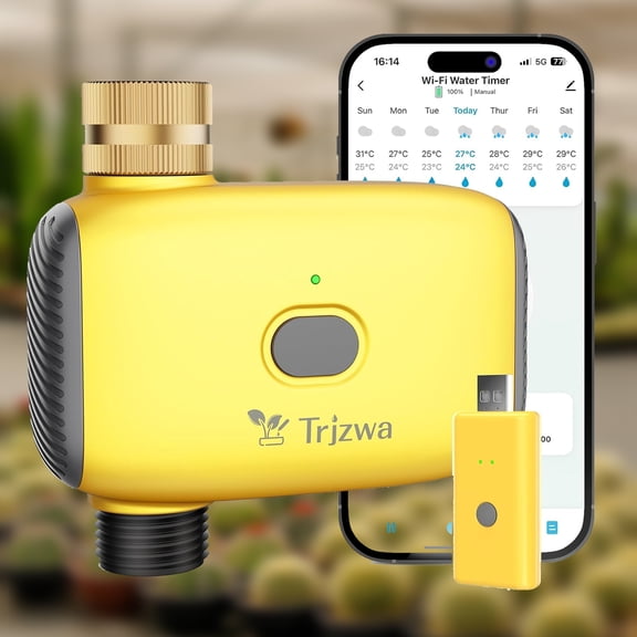 WiFi Sprinkler Timer TRJZWA WiFi Water Timer for Garden Irrigation System with Rain Delay Function