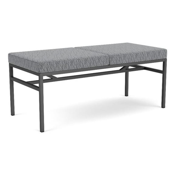 Avon Reception Waiting 2 Seat Bench 550 LB Capacity / Charcoal Steel / Gray