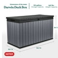 thumbnail image 4 of Keter Darwin 150 Gallon Durable Resin Outdoor Deck Box Storage Organization, Graphite, 4 of 8