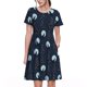 thumbnail image 1 of Balery Night Forest Wolf Vestidos sueltos de manga corta para mujer, vestidos de verano 2025, vestidos casuales de corte A con vuelo., 1 of 6