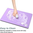 thumbnail image 5 of Dog Food Mat, 12"x19" Flower Dog Mat for Food and Water, Absorbent Cat Bowl Mat Protect Floors, Cute Cat Food Mat for Feeding & Watering Supplies, Pet Feeding Mat, Purple Footprint Pet Placemat, 5 of 6