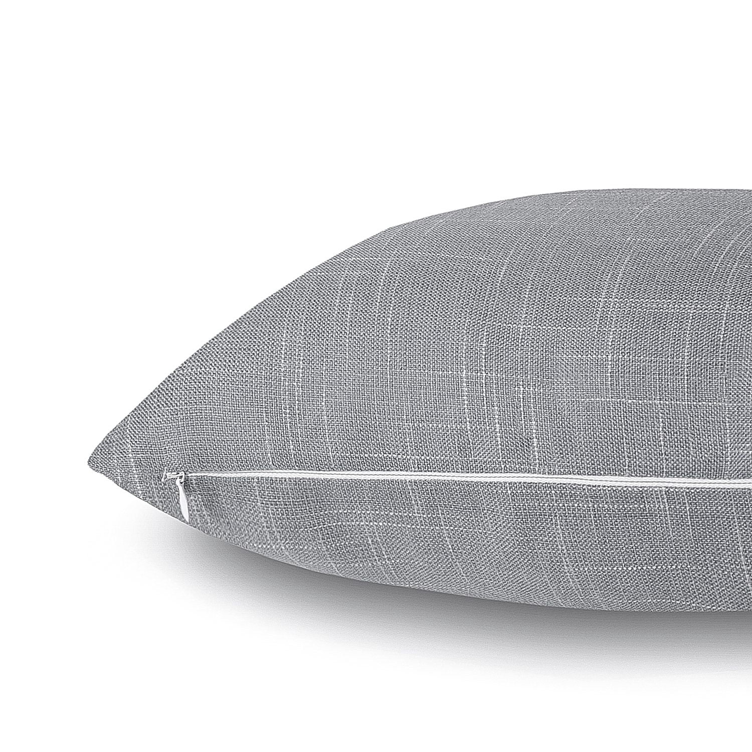 Phantoscope Soft Textured Linen-Look Decorative Throw Pillow, 18 x 18 in, Light Gray, 1 Pack