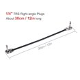 thumbnail image 4 of Cable ammoon 30cm/ 12in Guitar Effect Pedal Instrument Patch Cable 1/4" Silver Right-angle Plug Black PVC Jacket, 3-Pack, 4 of 5