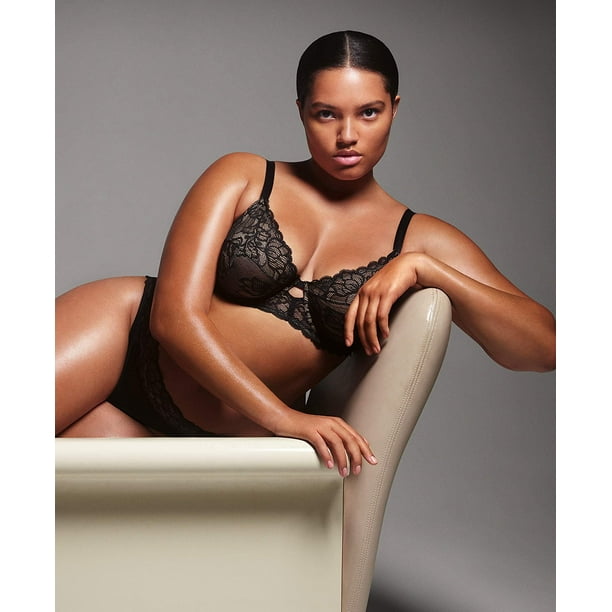 Calvin Klein Women's Seductive Comfort Unlined Lace Bra, Bare, 36DDD 